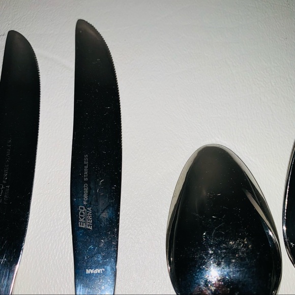 Vintage Ekco Eterna Wood handle Flatware set Mid Century Modern - Picture 4 of 8